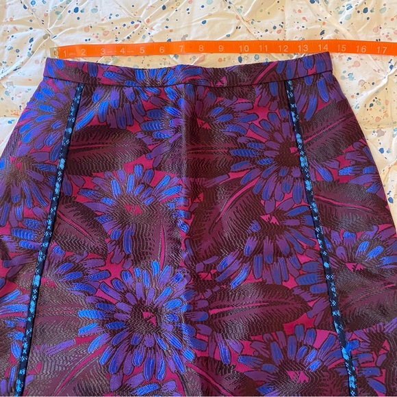 J.Crew Purple Midnight Floral Jacquard Mini Skirt size 4 - Picture 4 of 11
